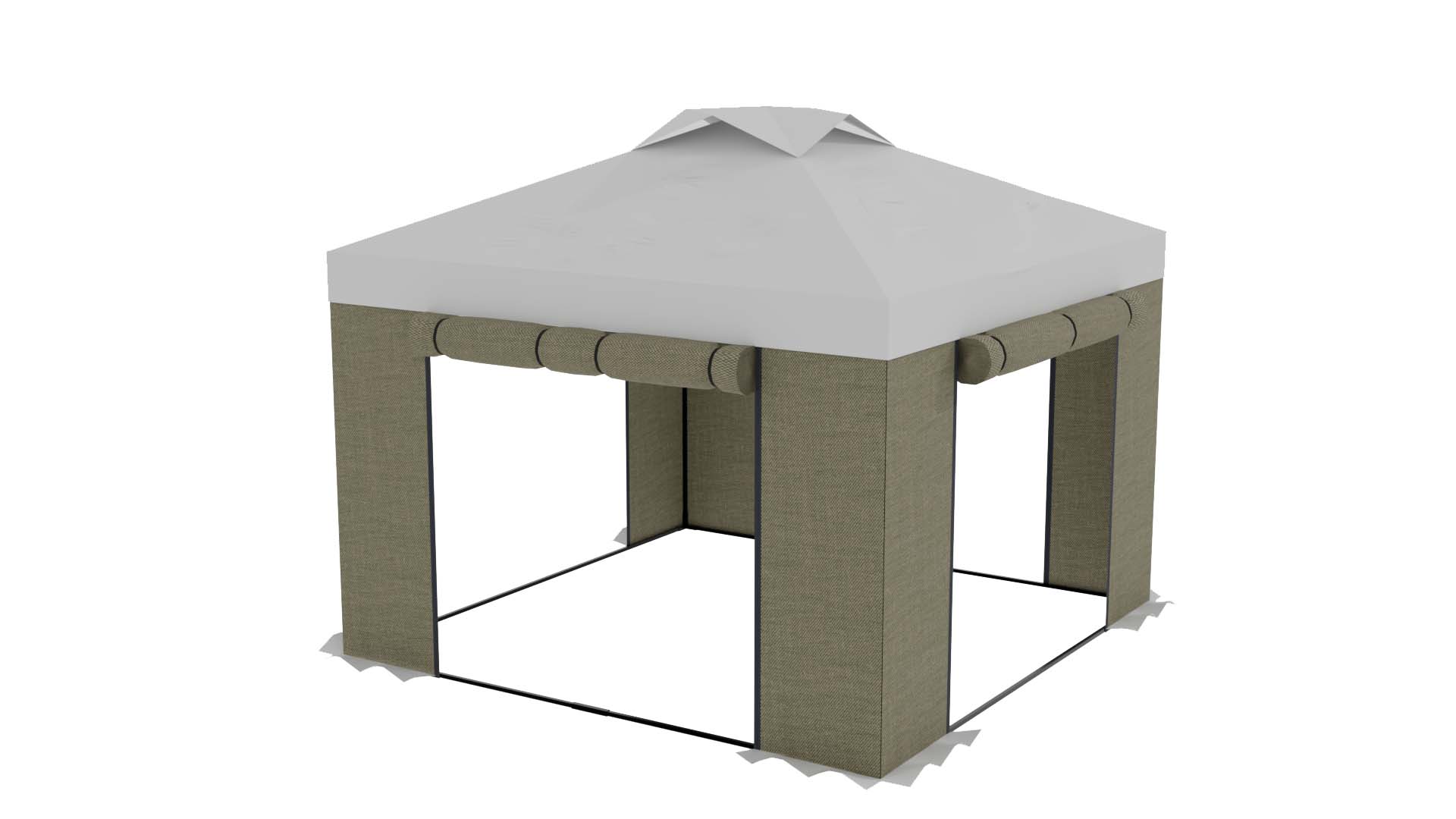 Палатка сварщика «МногоТентов» шатер 2,5х2,5 м. (Стены брезент ОП/крыша ткань ПВХ).